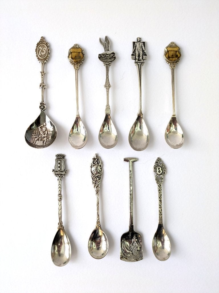 Lot de 9 cuillères à café en métal argenté (disponible/pièce, Antiquités & Art, Antiquités | Couverts, Enlèvement ou Envoi