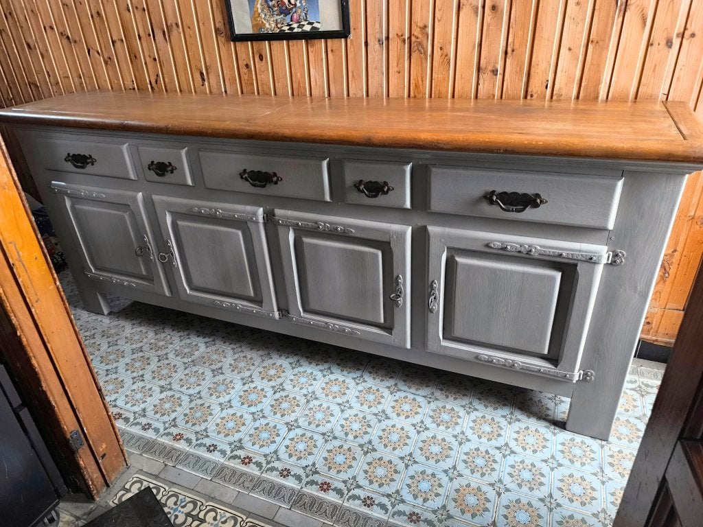 grand buffet chêne massif dresse dressoir enfilade meuble, Enlèvement ou Envoi, Chêne