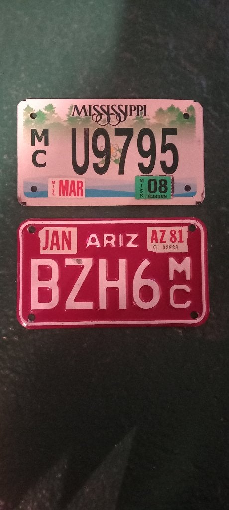 Plaques d'immatriculation américaines Moto, Collections, Enlèvement ou Envoi