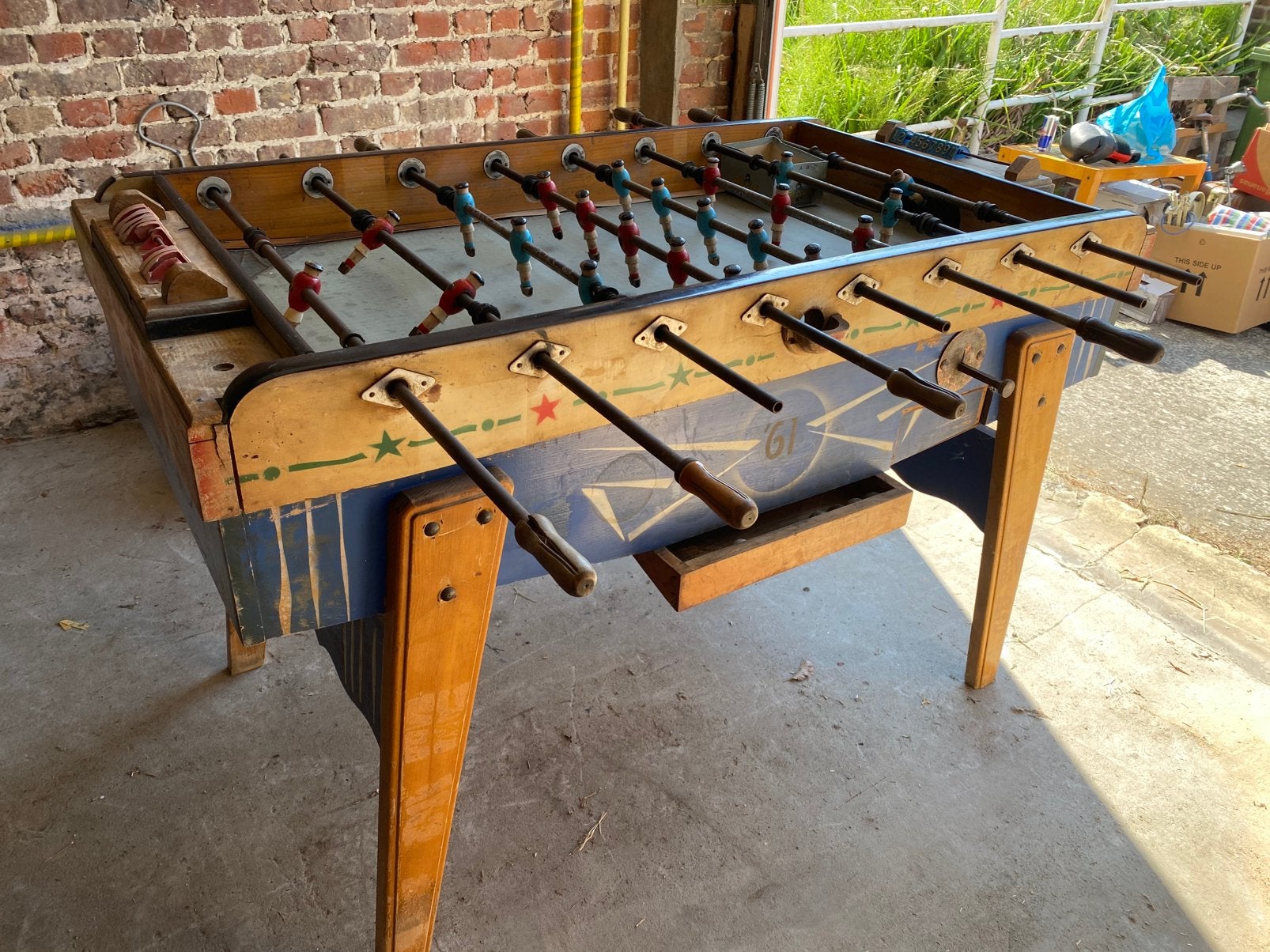Vintage voetbaltafel Jodek, Ophalen, Gebruikt