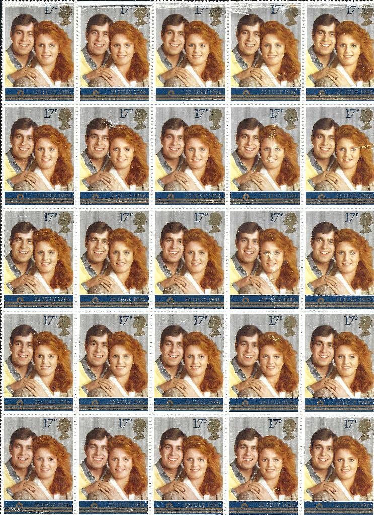 huwelijk van Prins Andrew en Sarah Ferguson (23 juli 1986), Ophalen of Verzenden, Postfris