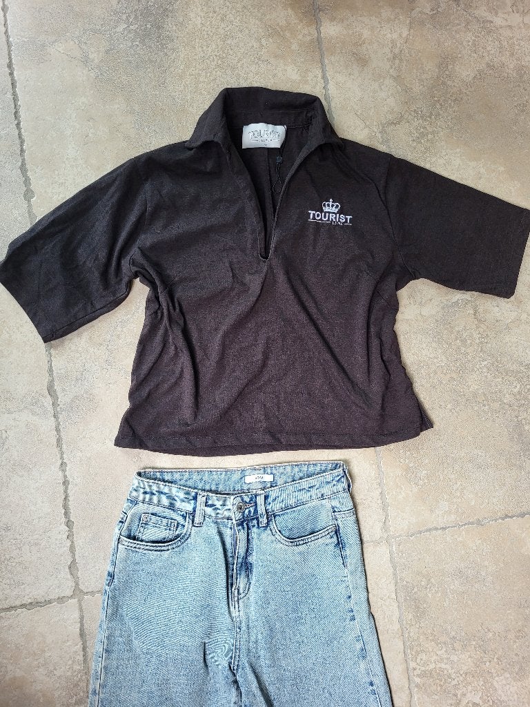 Zwarte trui mt 170, Kinderen en Baby's, Meisje, Trui of Vest, Ophalen of Verzenden, Zo goed als nieuw