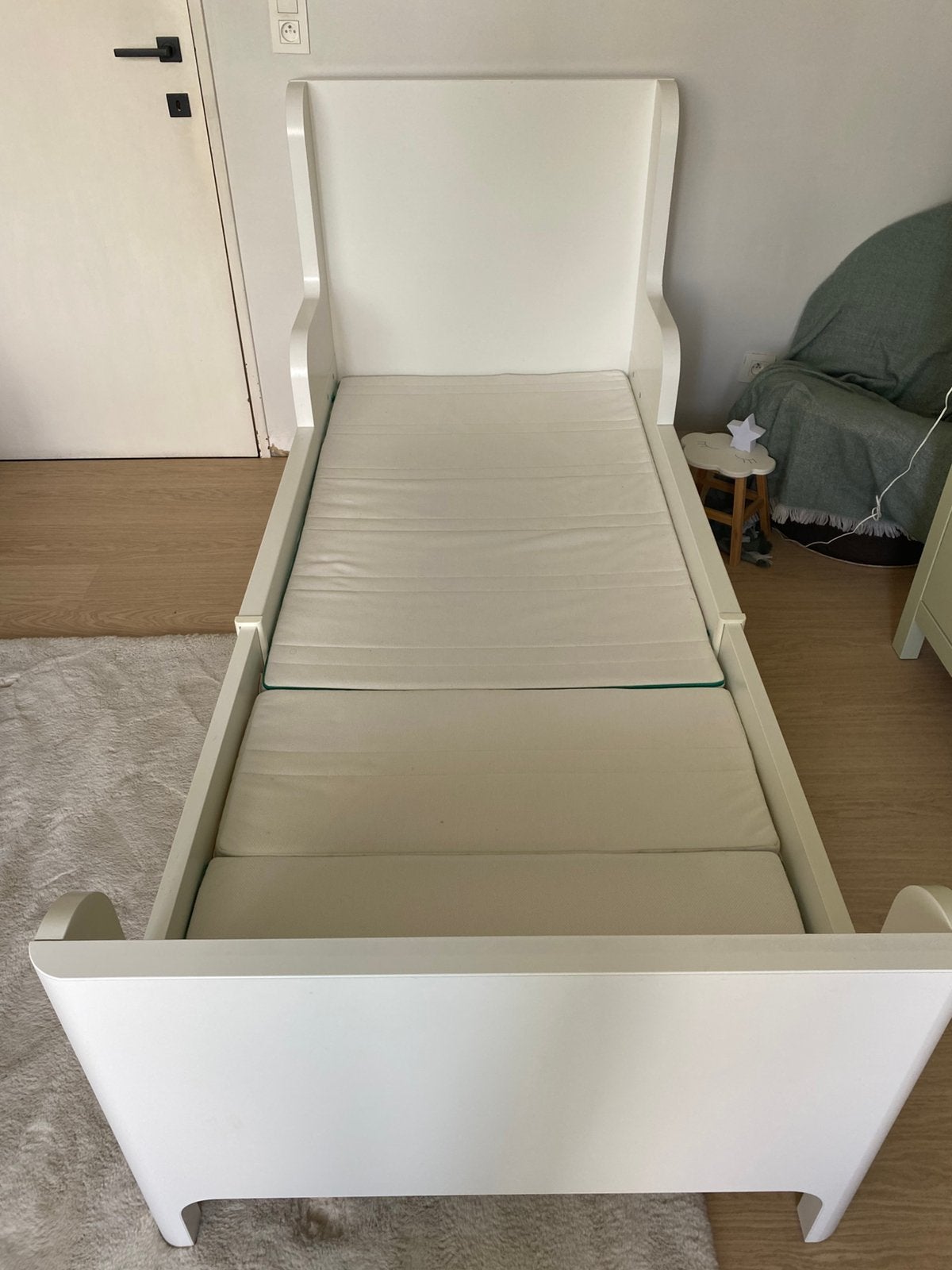 Ikea meegroeibed Busunge, Kinderen en Baby's, Ophalen, Zo goed als nieuw, Matras