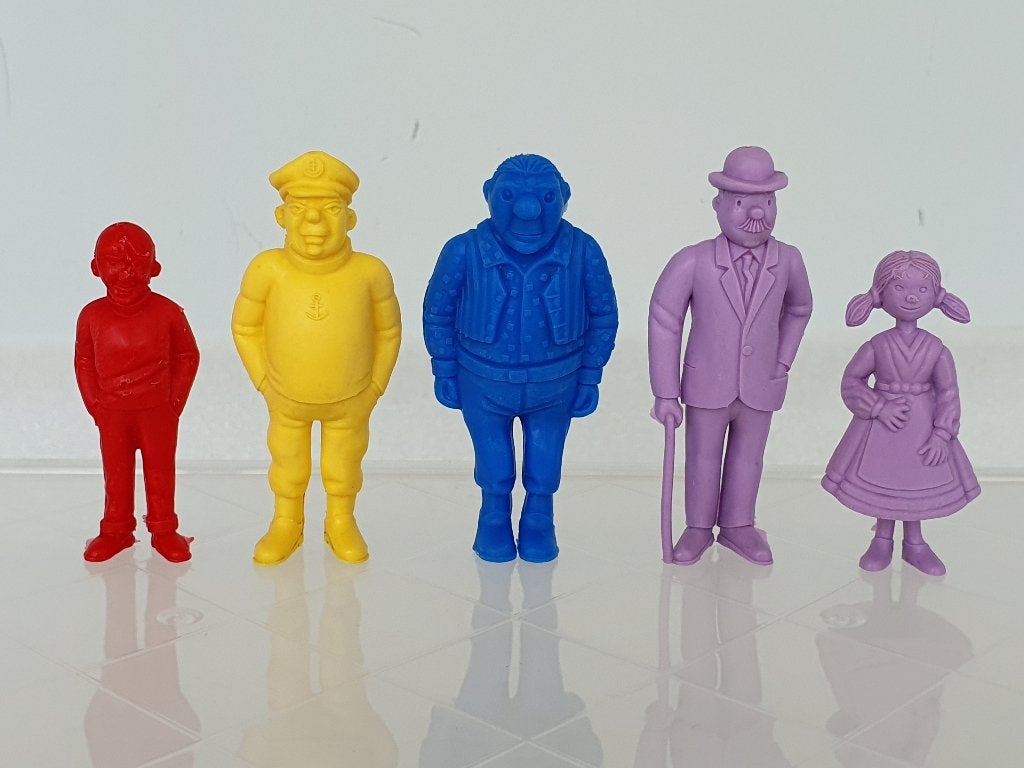 Lot van 5 Kuifje Tintin figuren (Esso, Belvision) (3), Enlèvement ou Envoi, Tintin, Utilisé, Statue ou Figurine