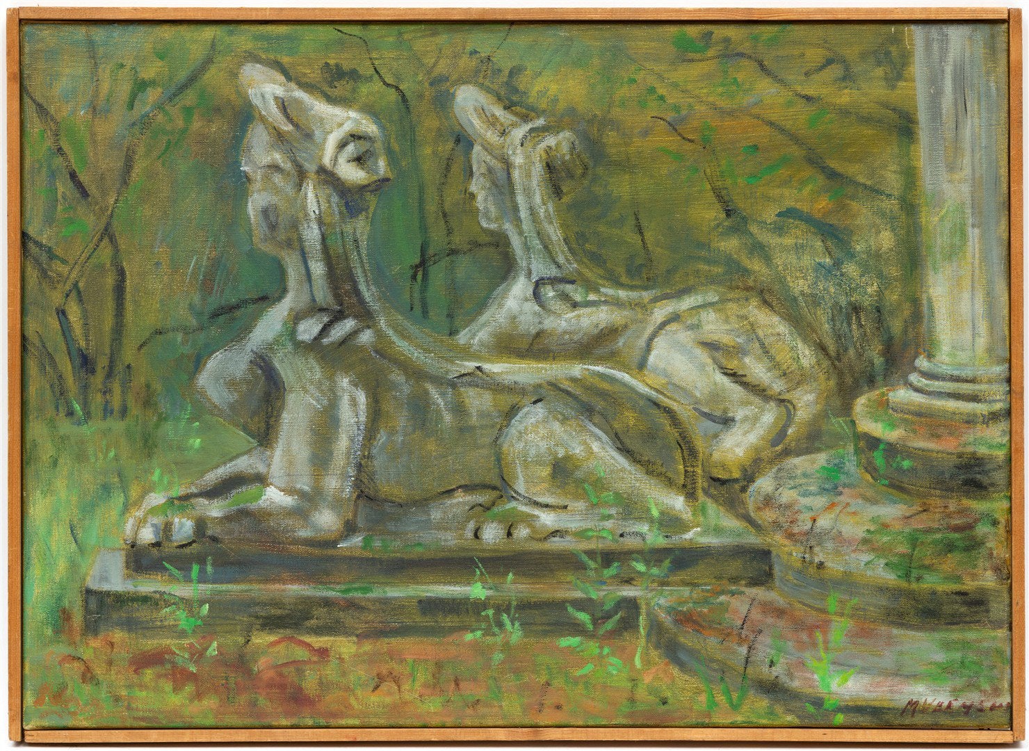 Margaretha Christina Verheus (1905 - 1990) - Les Sphinx, Antiquités & Art, Art | Peinture | Moderne, Enlèvement ou Envoi, Peinture à l'huile
