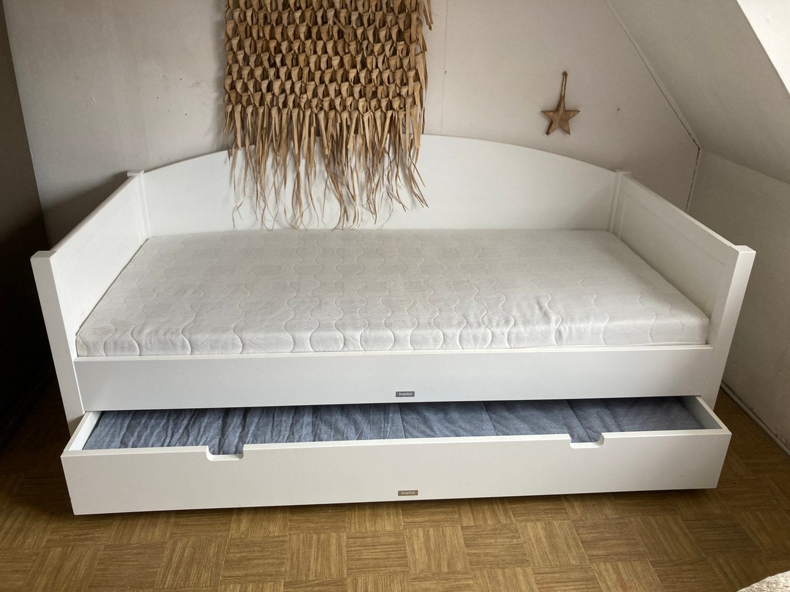 Bopita bed met 2 de bed eronder, 85 tot 100 cm, Gebruikt, 180 cm of meer, Ophalen
