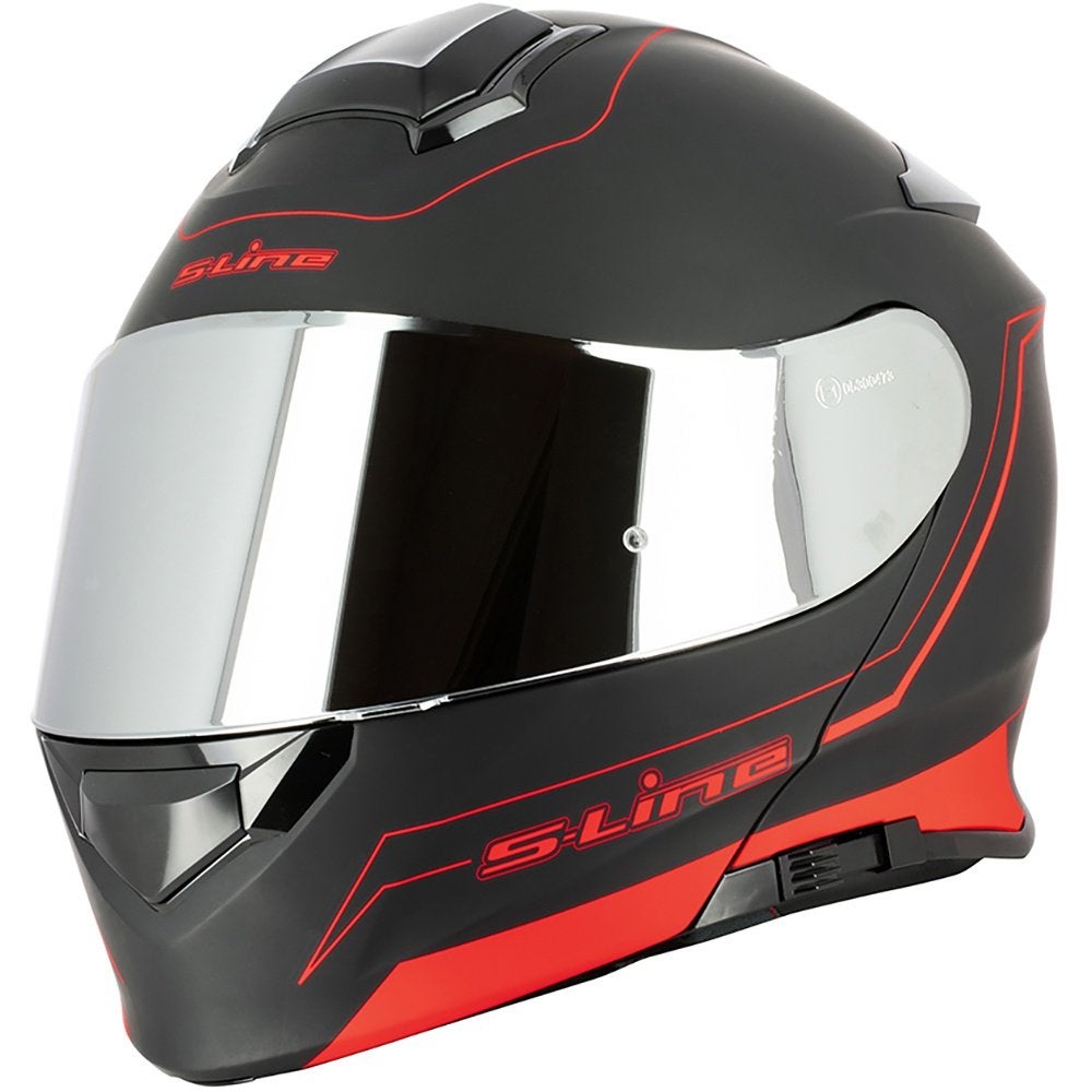 Casque S-Line –moto modulable S550 / Pinlock Noir+Orange, Motos, Femmes, Autres types, XXL, Neuf, avec ticket