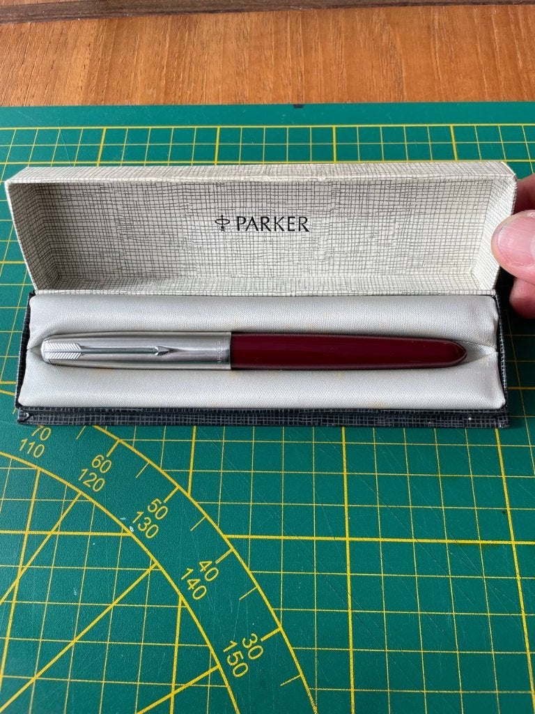 Parker 51 Aerometric Red Fountain Pen, Collections, Enlèvement ou Envoi, Parker