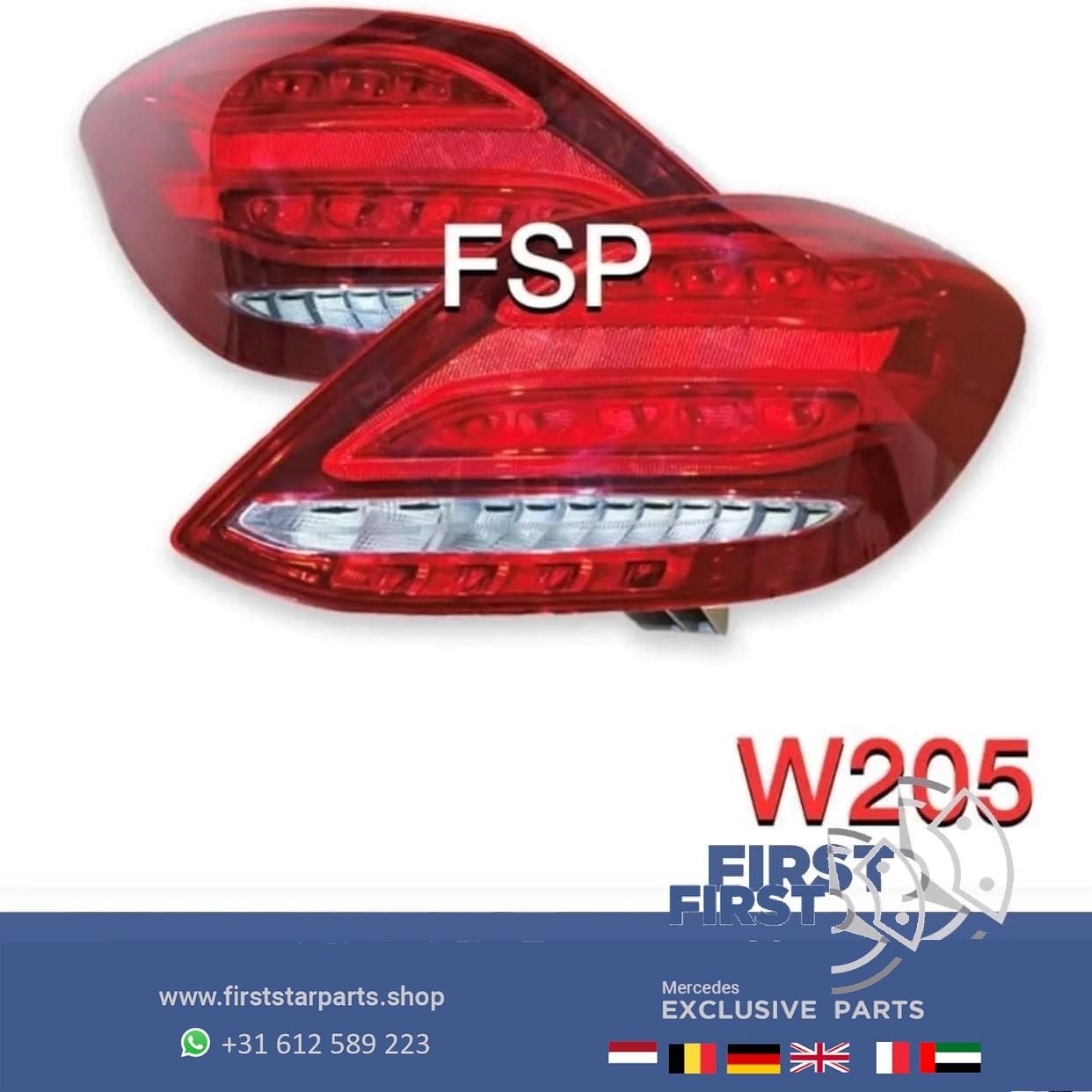 W205 VOL LED Achterlicht RECHTS Mercedes C Klasse ORIGINEEL, Auto-onderdelen, Gebruikt, -, Ophalen of Verzenden, -
