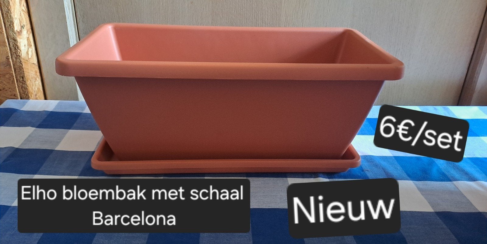 Elho bloembak 40cm met schaal Nieuw, Tuin en Terras, Ophalen, Nieuw, Kunststof, Balkon