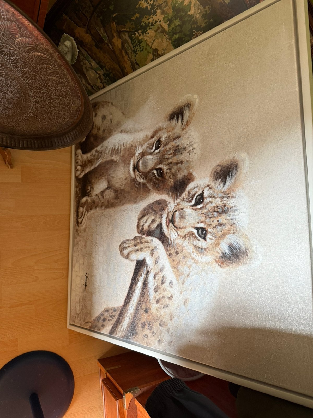 LIONS SUR TOILE ET ARTISTE, Antiquités & Art, Art | Peinture | Classique, Enlèvement