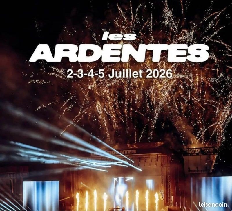 Pass 4 jours les ardentes, Tickets & Billets, Événements & Festivals