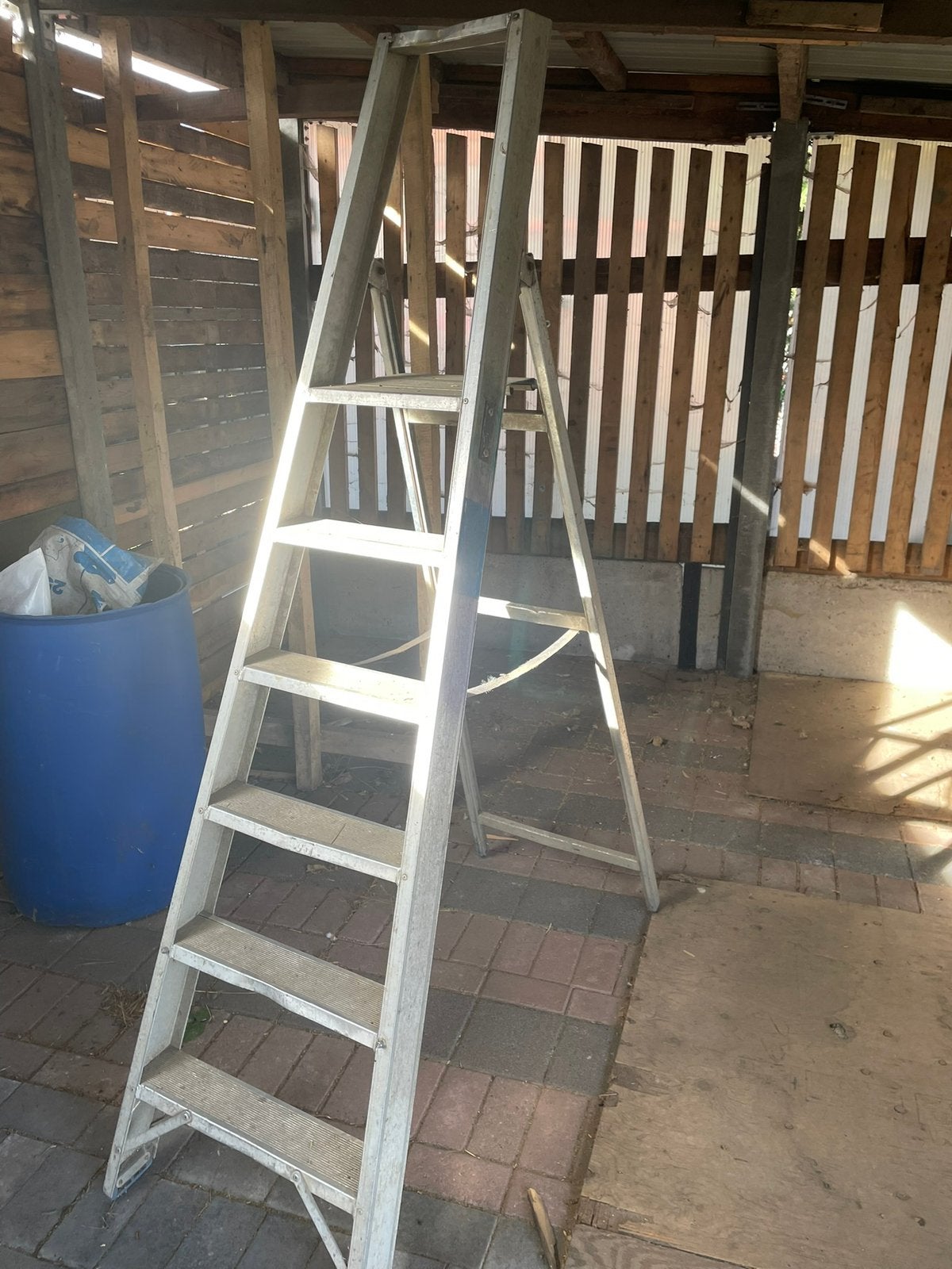 Aluminium trapladder, Doe-het-zelf en Bouw, Ophalen, Gebruikt, Ladder, Opvouwbaar of Inschuifbaar