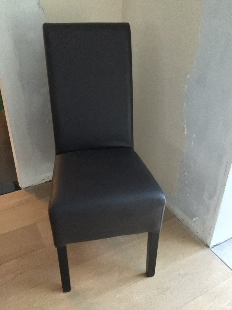 6 stoelen donkerbruin, Huis en Inrichting, Ophalen, Gebruikt, Bruin, Leer