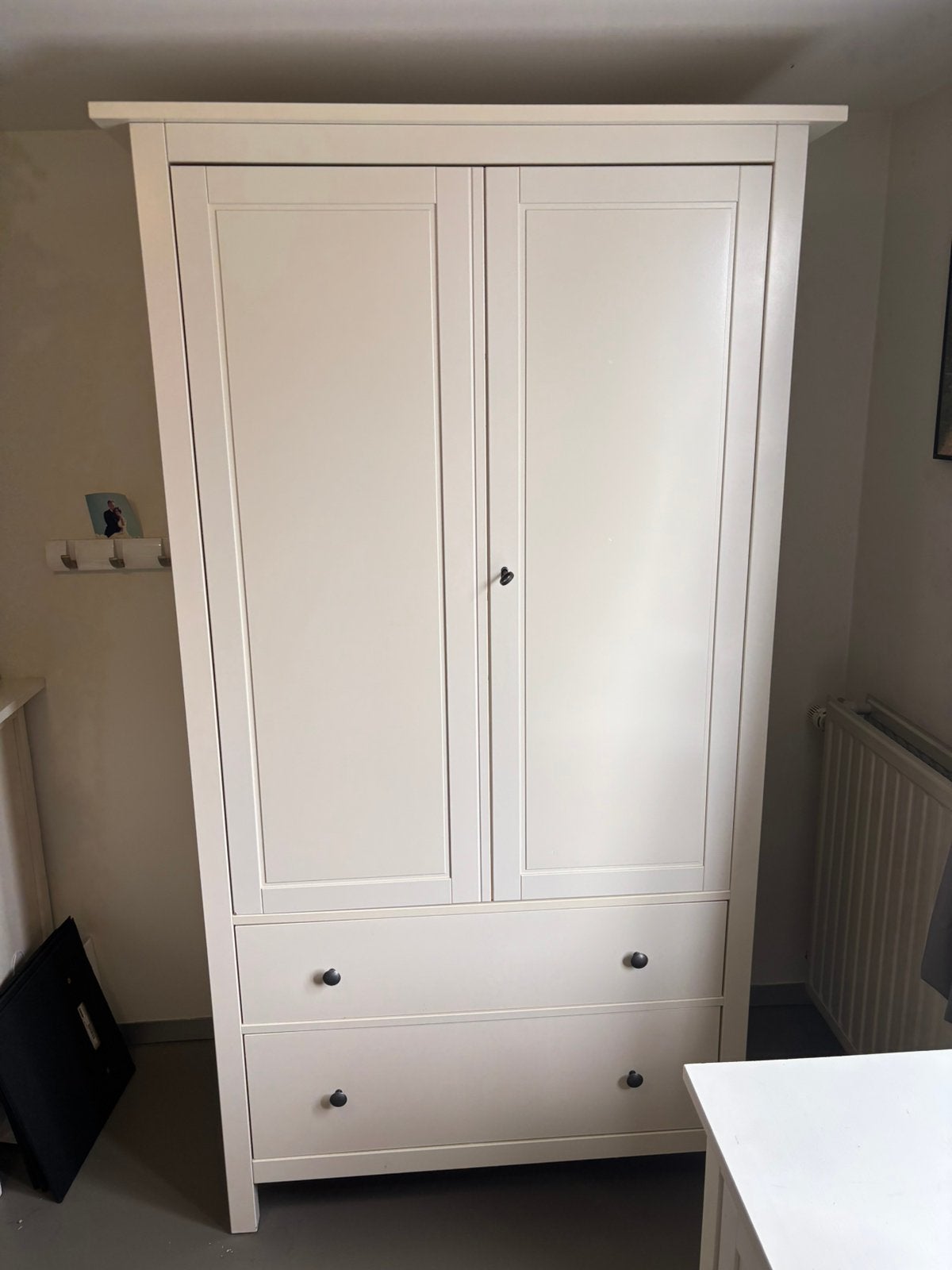 Kleerkast Hemnes, 100 x 58 x 197 cm, wit, Utilisé, 50 à 100 cm, Avec tiroir(s), Pin