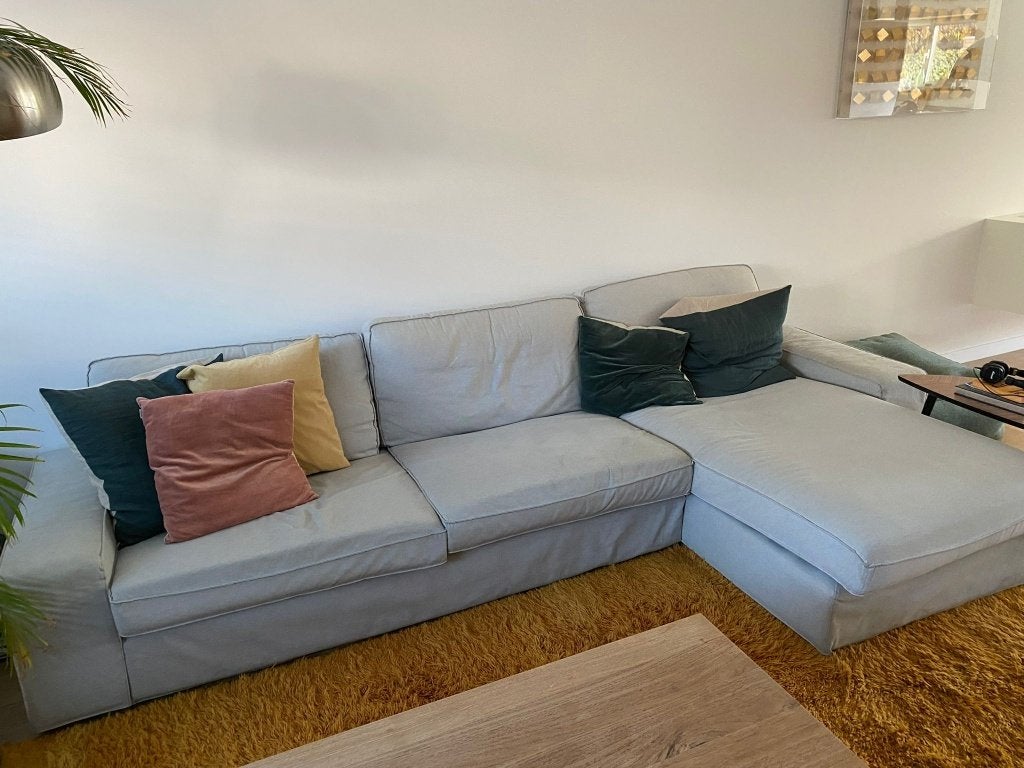 3-zits hoekzetel met chaise longue, Ophalen, 250 tot 300 cm, Gebruikt, Driepersoons