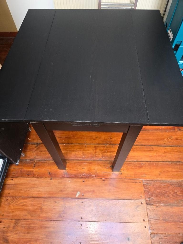 Nouveau : table à manger noire ajustable Ikea, Quatre personnes, 50 à 100 cm, Enlèvement, 50 à 100 cm