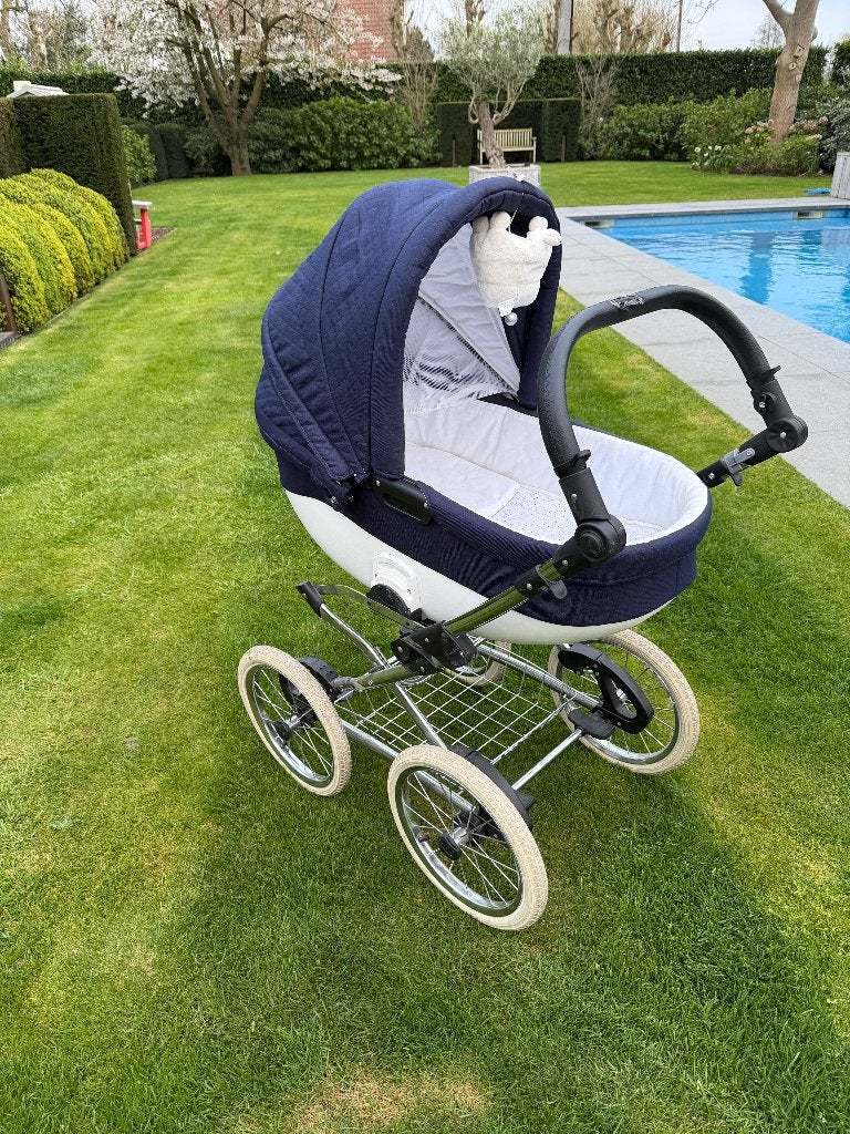 Retro P’tit Chou kinderwagen – 3-in-1 met reiswieg en buggy, Kinderen en Baby's, Zo goed als nieuw, Combiwagen, Verstelbare duwstang