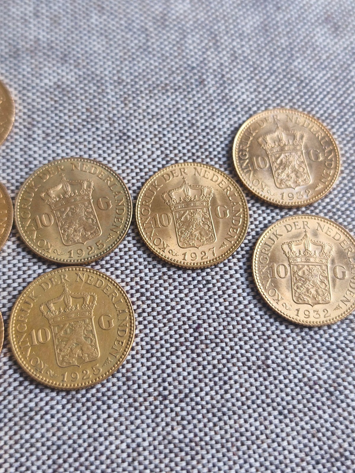 10x Gouden 10 Gulden Wilhelmina (1912-1932) – Origineel, Ophalen, Goud, Goud