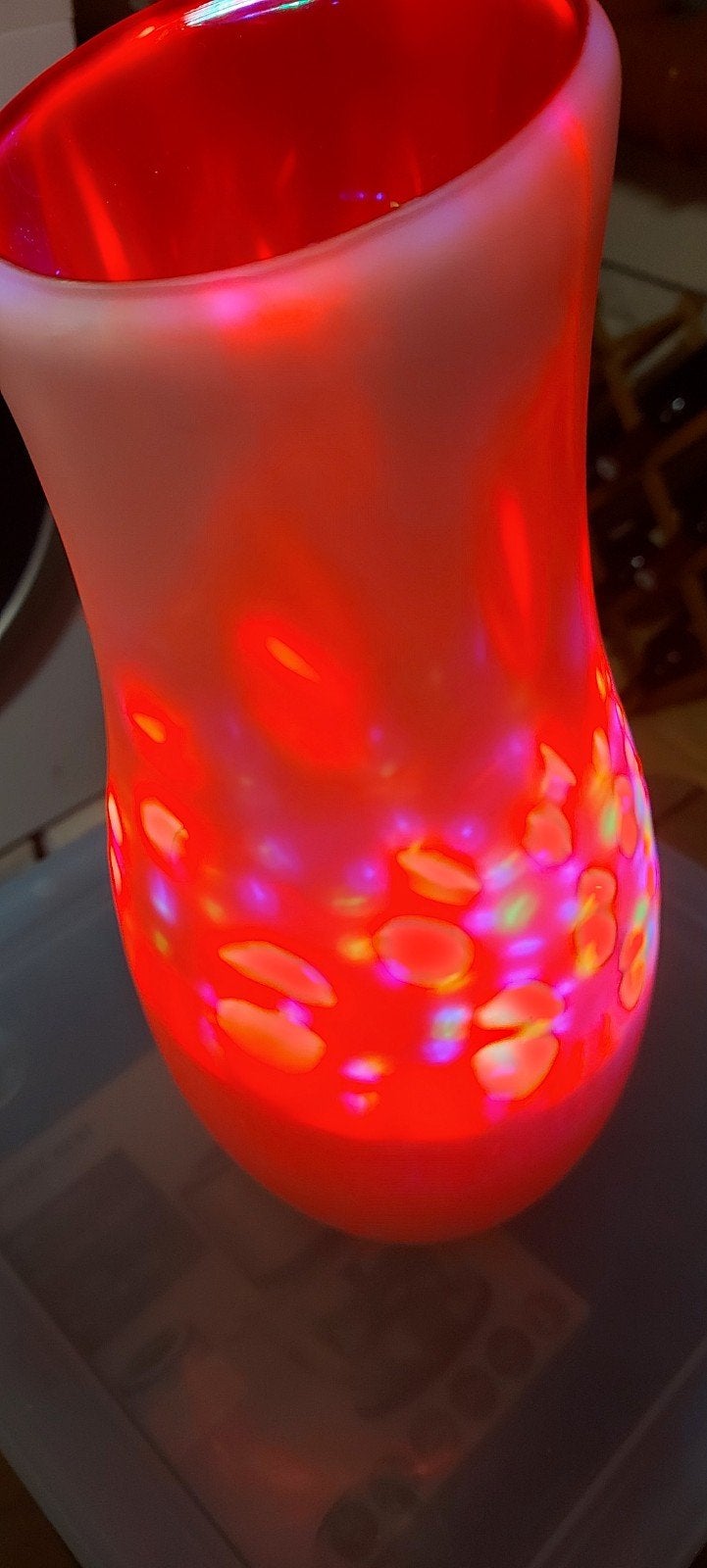 Moderne rode en witte lampenkaplamp, Ophalen of Verzenden, Zo goed als nieuw, Rood, Minder dan 50 cm