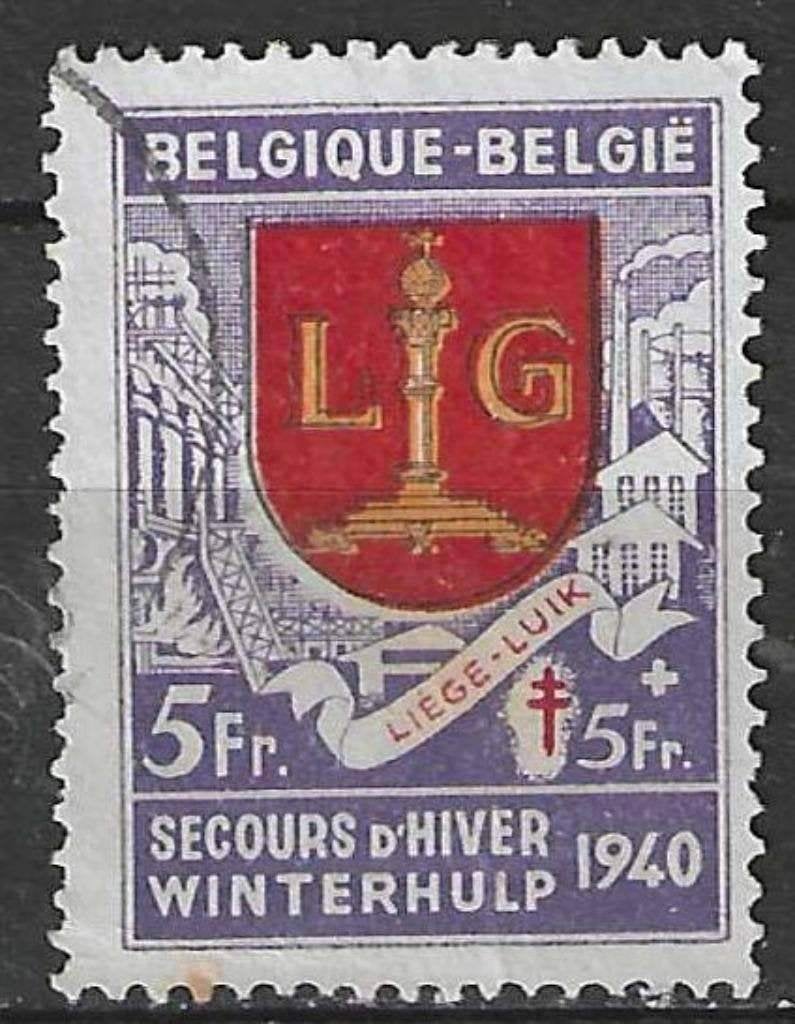 Belgie 1940 - Yvert/OBP 546 - Winterhulp - Liege (ST), Postzegels en Munten, Verzenden, Gestempeld, Gestempeld