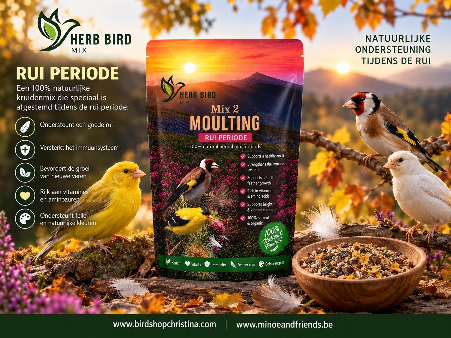 Herbs Mix 2 - Rui Periode ( 150gram ) - Herb Bird Mix, Ophalen