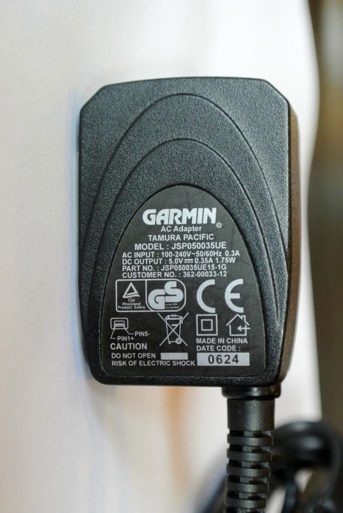 Garmin USB-mini Oplader Power Supply 5V Volt 0,35 A 1,75 W, Ophalen of Verzenden, Gebruikt, Hardlopen