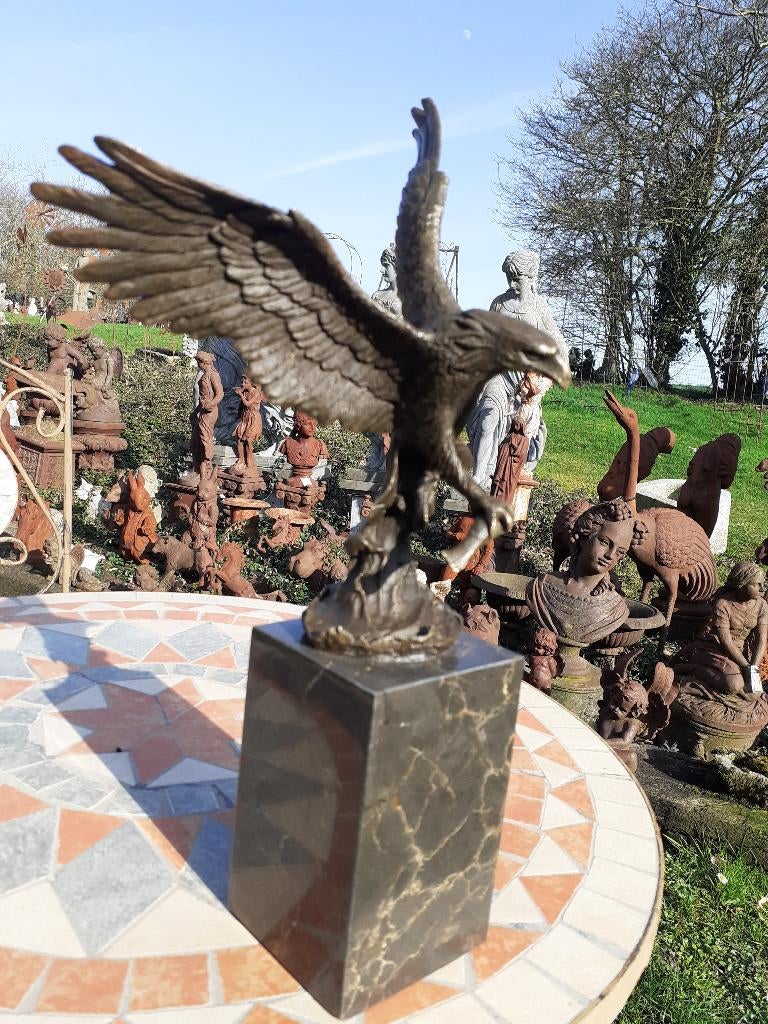 BRONZEN VISSERSAREND GESIGNEERD MILO OP MARMEREN SOKKEL, Ophalen of Verzenden, Brons