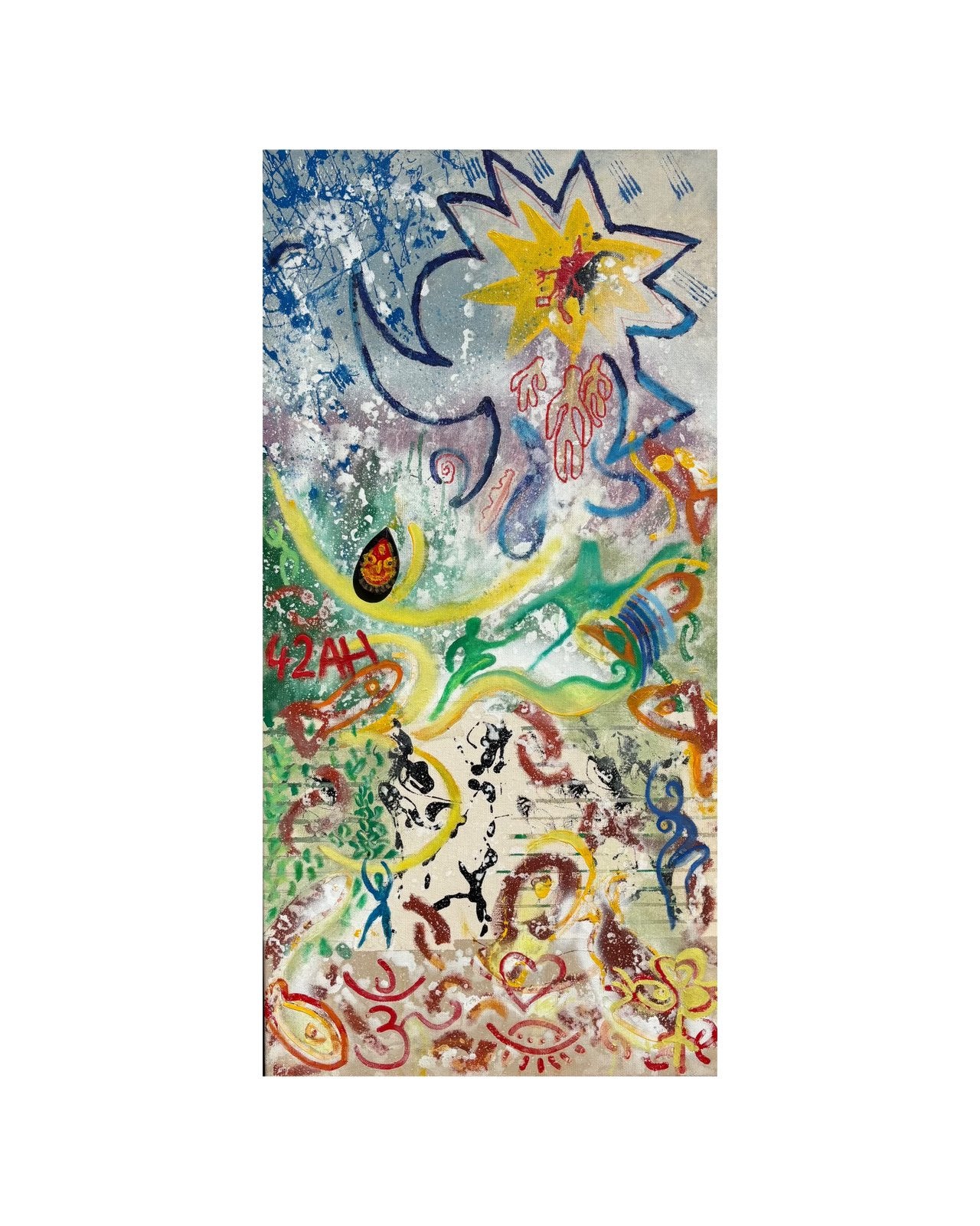 Peinture à l'huile abstraite de Johnny Michel ('70), Enlèvement