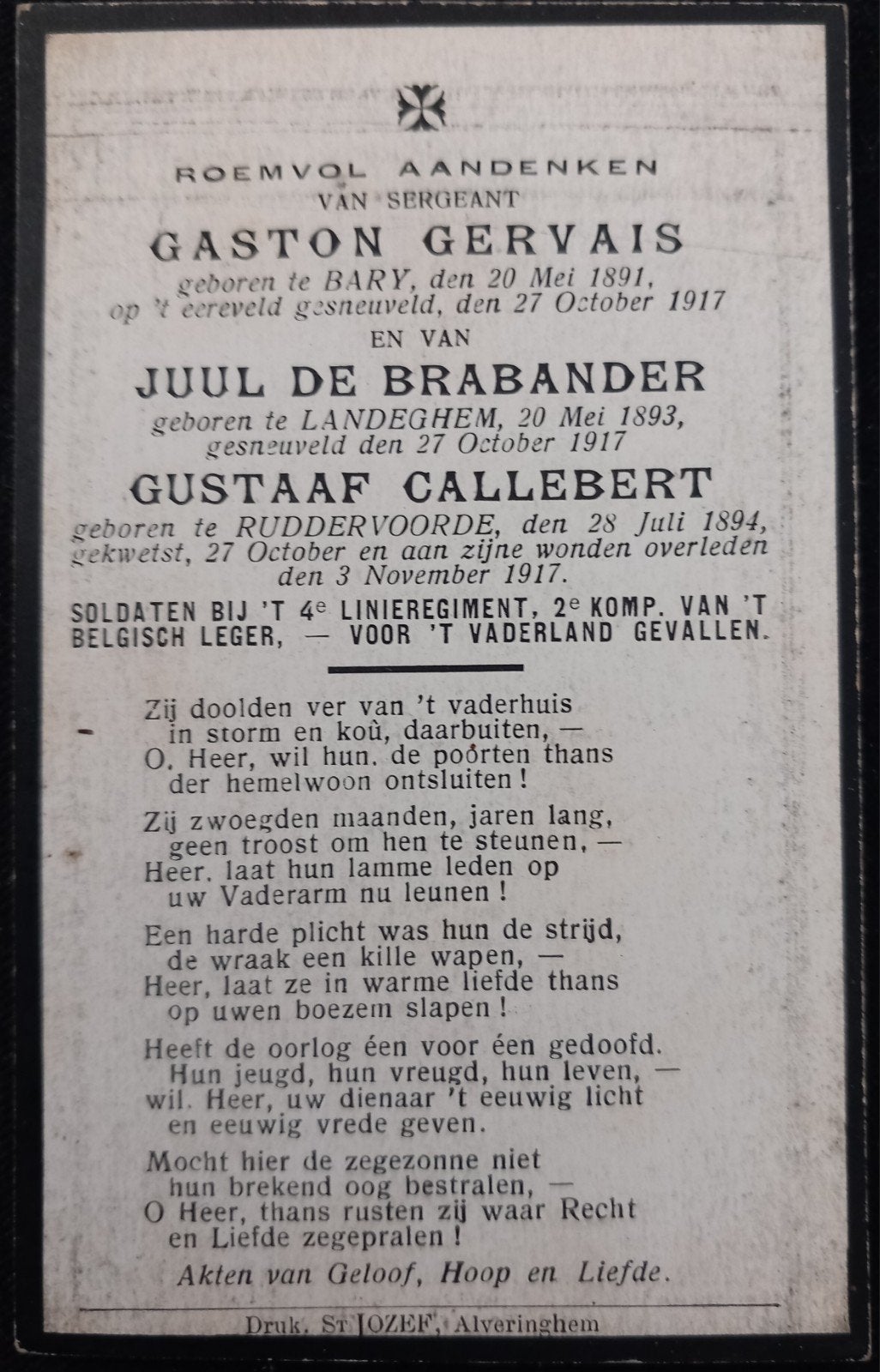 Bidprent WO1, Verzamelen, Ophalen of Verzenden