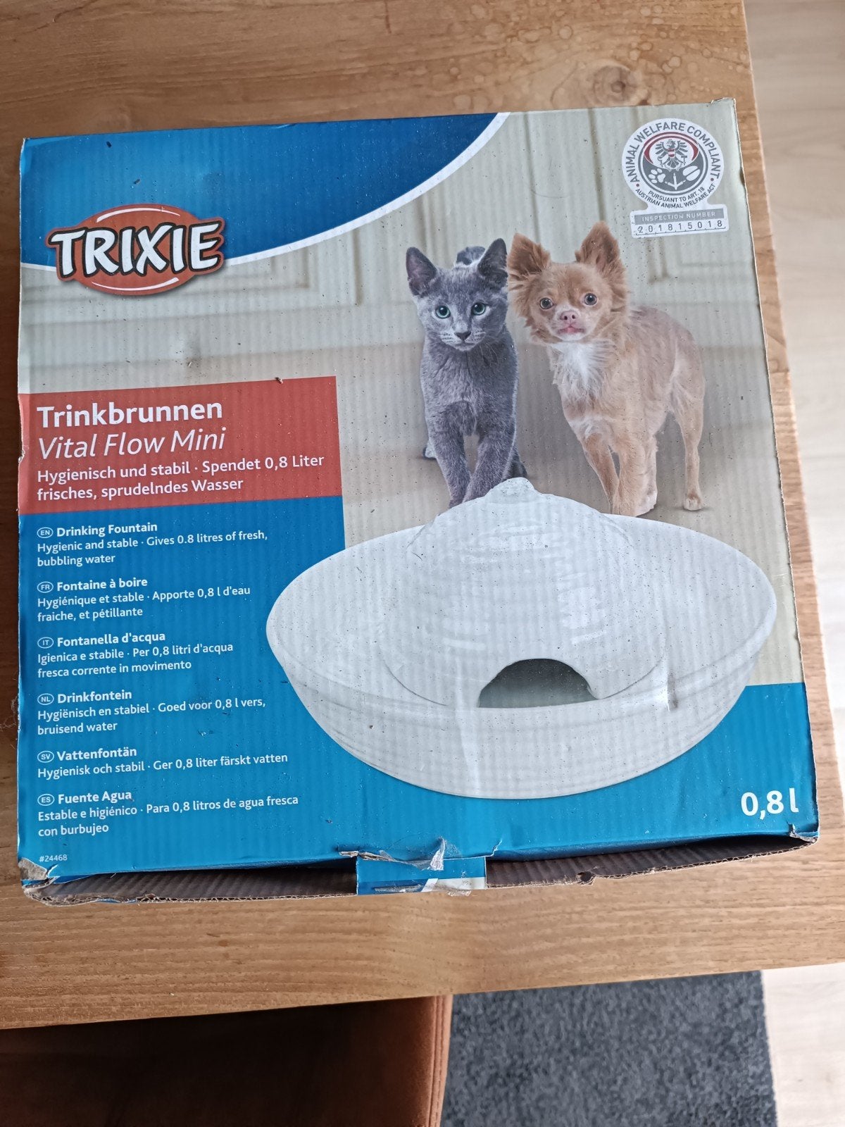 drinkfonteinvoor katten of kleine honden, Ophalen