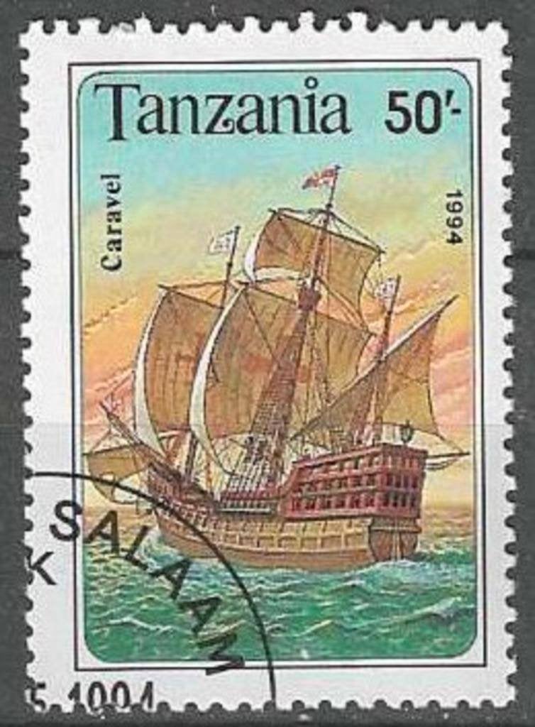 Tanzanie 1994 - Yvert 1500 - Voiliers - 50 s. (ST), Timbres & Monnaies, Timbres | Afrique, Envoi, Tanzanie, Affranchi