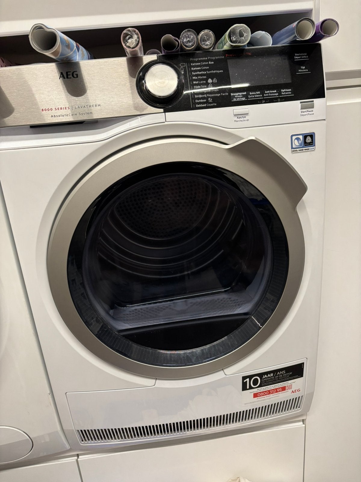 AEG 8000 Series Lavatherm AbsoluteCare droogkast – 9 kg, Ophalen, Gebruikt, 8 tot 10 kg, Voorlader