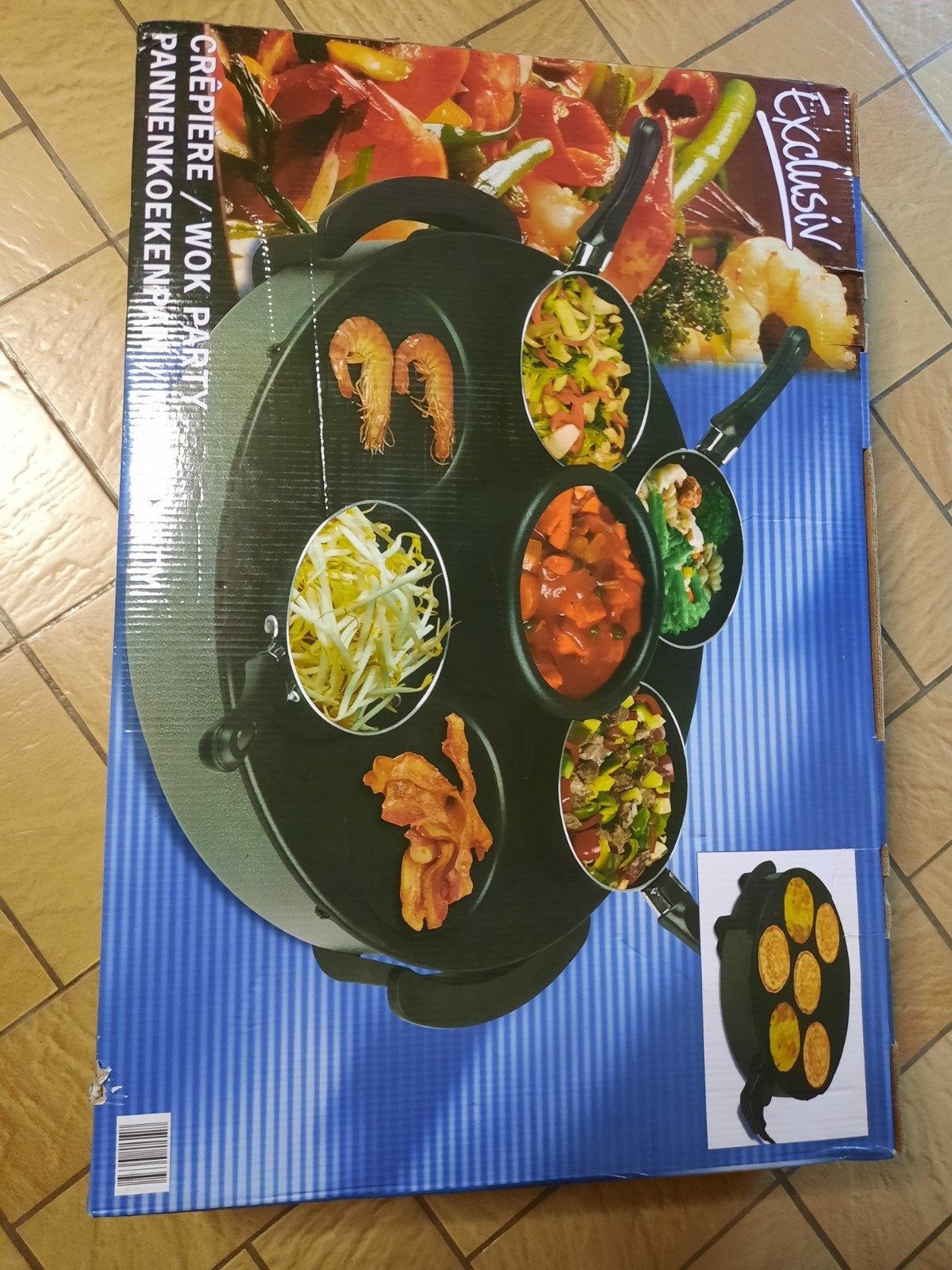Wokset + grillplaat, Elektronische apparatuur, Ophalen, Zo goed als nieuw, 4 t/m 7 personen