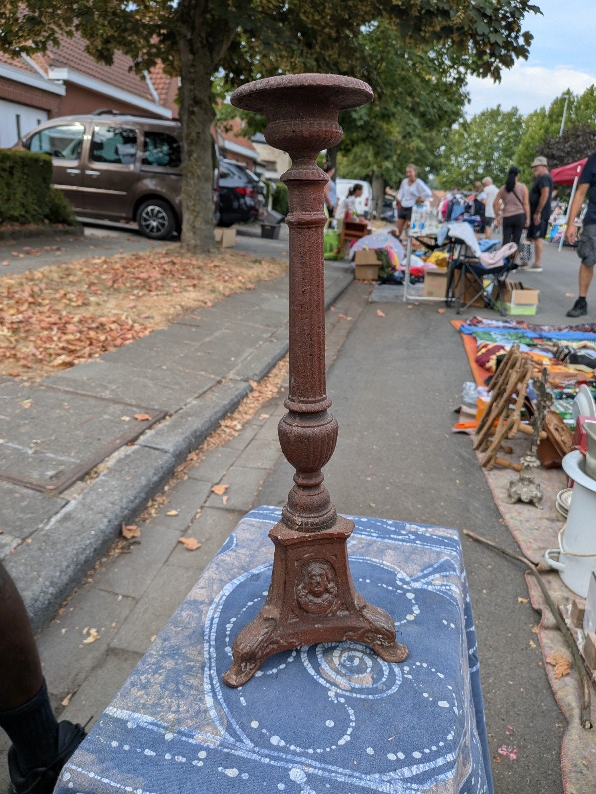 Gietijzeren kandelaar, Antiek en Kunst, Ophalen of Verzenden