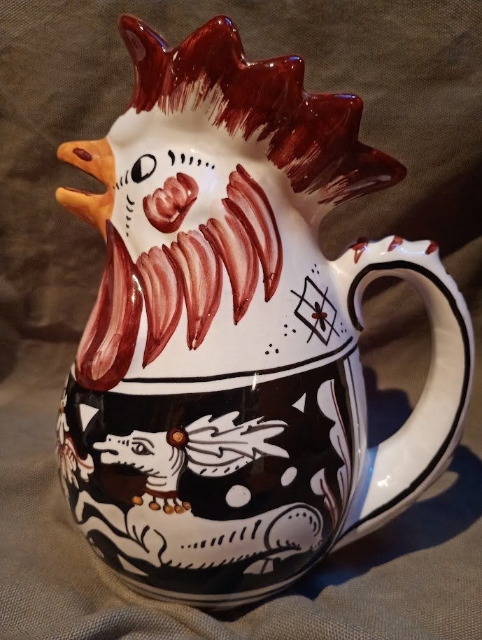 Carafe à coq en céramique italienne vintage, Enlèvement ou Envoi