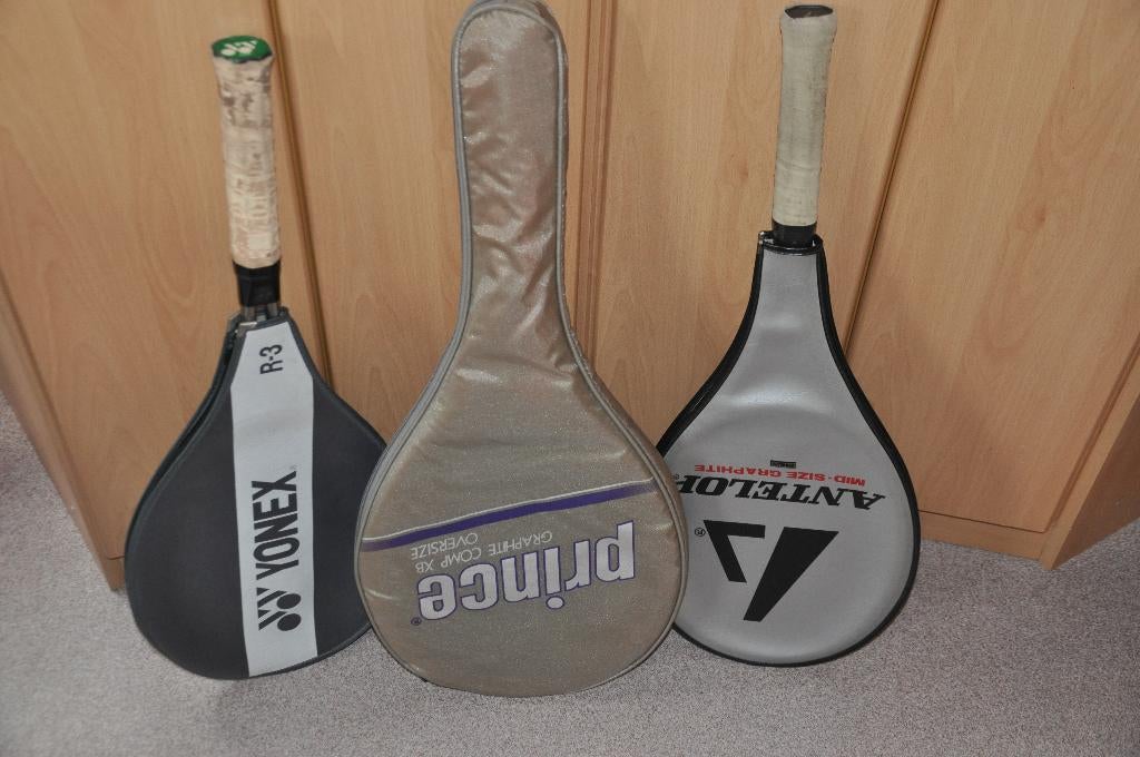 TENNISRACKETS VINTAGE 3 STUKS, Ophalen of Verzenden, Gebruikt, Racket