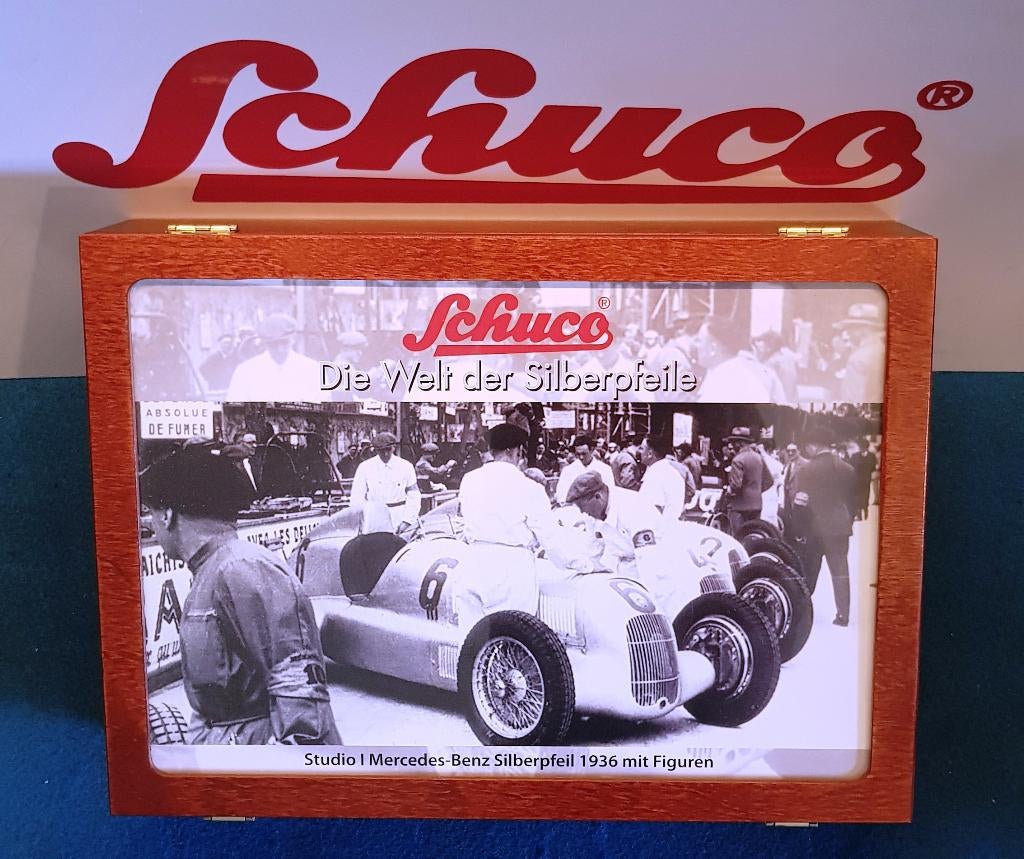 Schuco Mercedes-Benz Silberpfeil 1936, blanc, avec chiffres, Hobby & Loisirs créatifs, Envoi, Neuf, Voiture