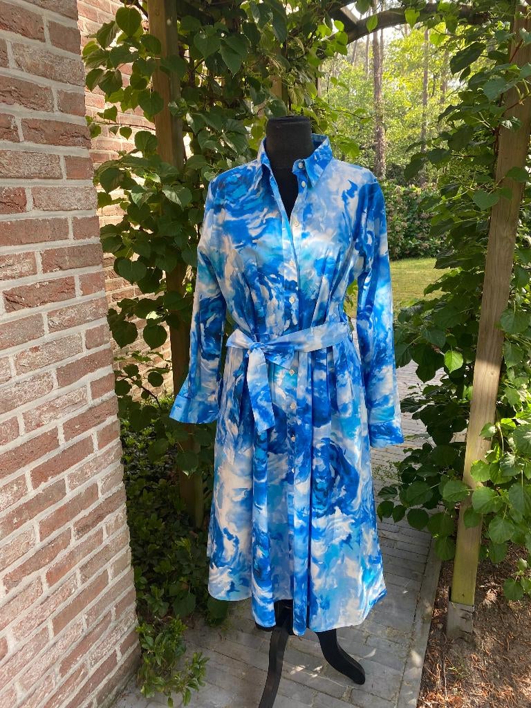 SCAPA jurk blauwe aquareltinten - "Blossom" - 40 - NP 475 €, Kleding | Dames, Maat 38/40 (M), Scapa, Blauw, Nieuw