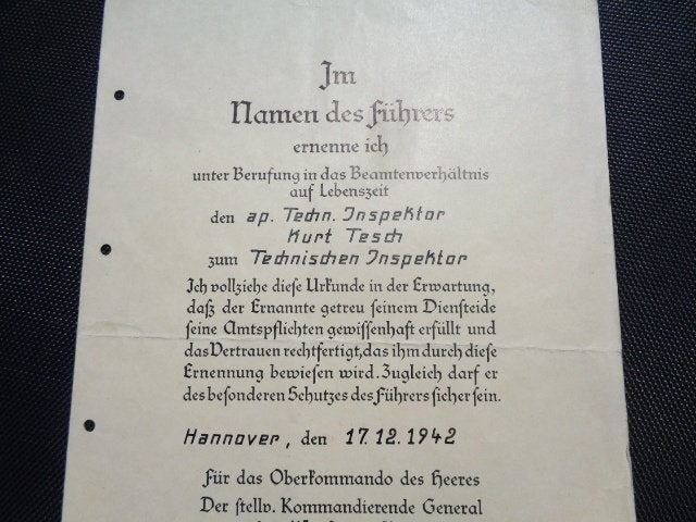 WO 2 grote bevorderings oorkonde, Wehrkreis / Armeekorps XI, Verzamelen, Ophalen of Verzenden, Landmacht, Overige typen