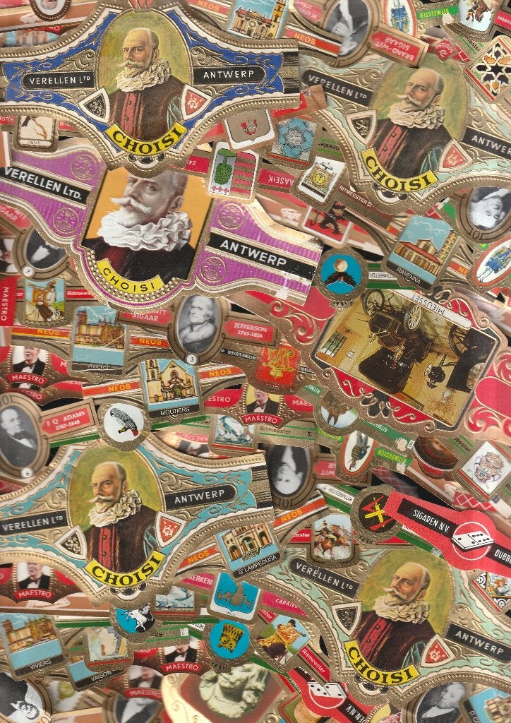 lot van 1000 stuks oude sigarenbandjes van varia ,, Verzenden, Gebruikt, Sigarenbandjes