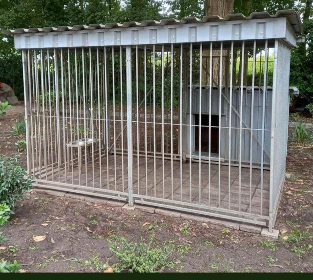 overdekte hondenren met buitenhok, Dieren en Toebehoren, Ophalen, Hondenkennel, 100 cm of meer, 110 cm of meer