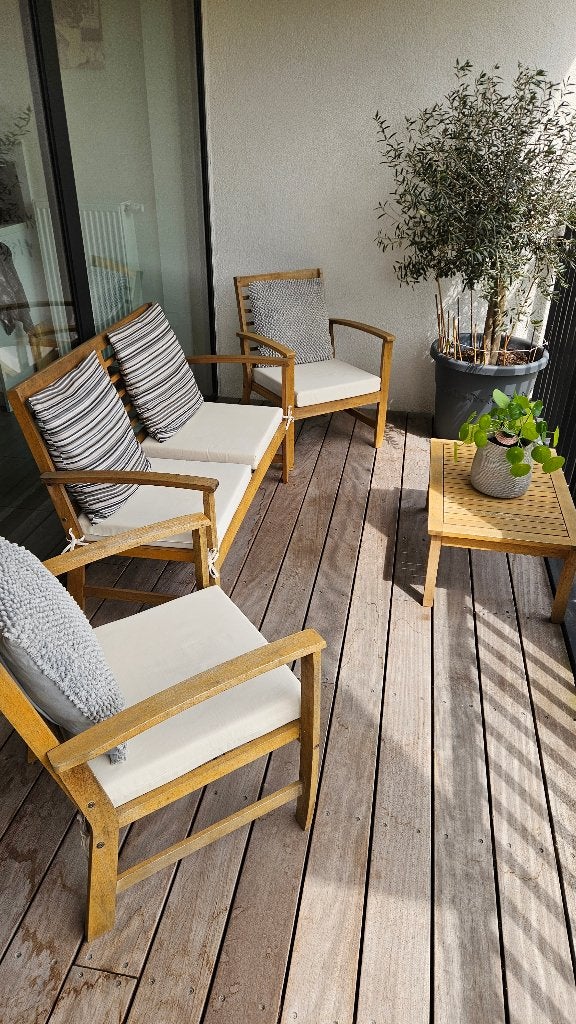 Tuinmeubelset / terrasset, Tuin en Terras, Tuinsets en Loungesets, Ophalen, 4 zitplaatsen, Gebruikt, Bank