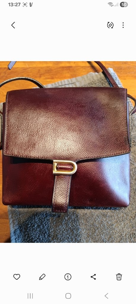 Bordeaux handtas van Delvaux met stempel ...deze is Echt ., Ophalen, Gebruikt, Rood, Handtas