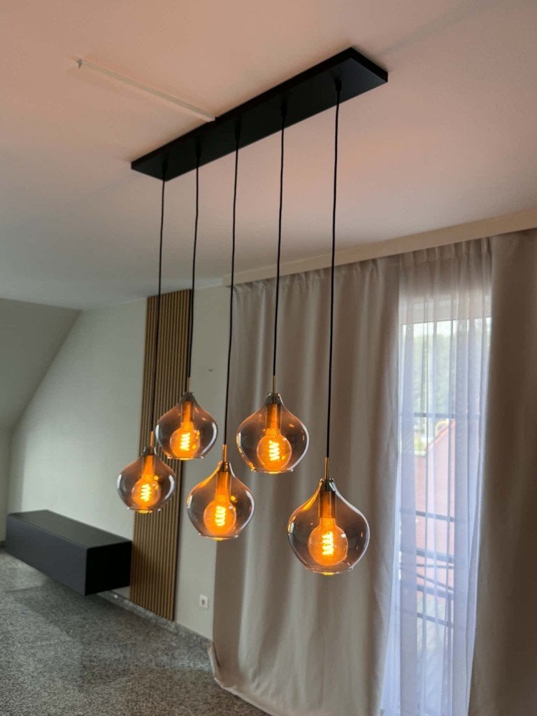 Moderne hanglamp eettafel, Huis en Inrichting, Ophalen, Nieuw, E27 (groot), Glas