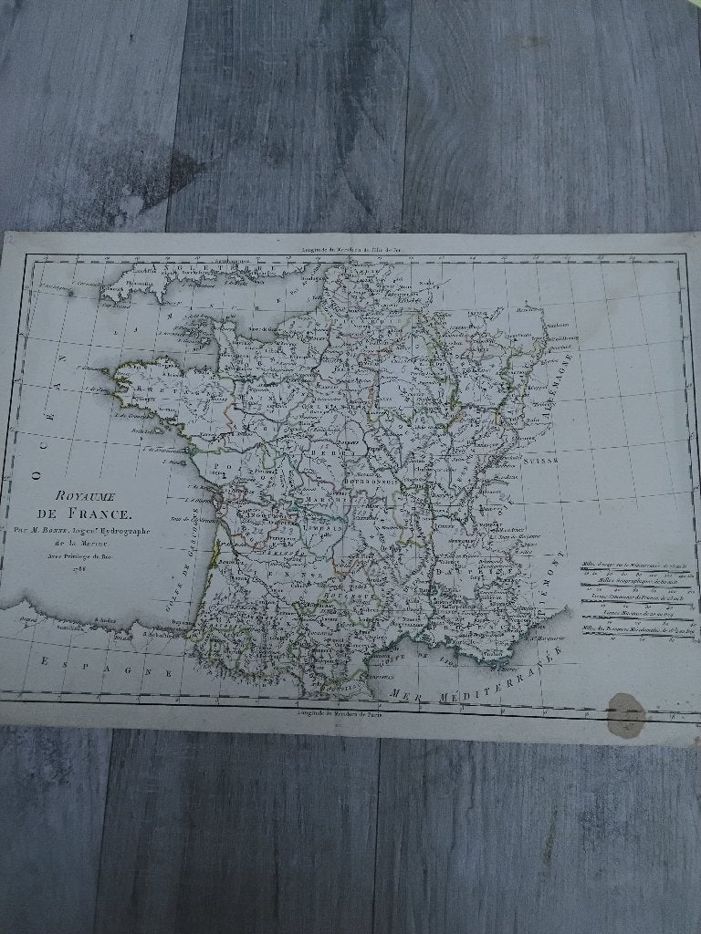 Carte geographique france 1786 ,bonne, Livres, Enlèvement ou Envoi, Utilisé, Avant 1800, France