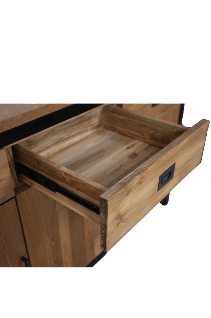 industrieel dressoir maat 150, Ophalen of Verzenden, 25 tot 50 cm, Teakhout, 100 tot 150 cm