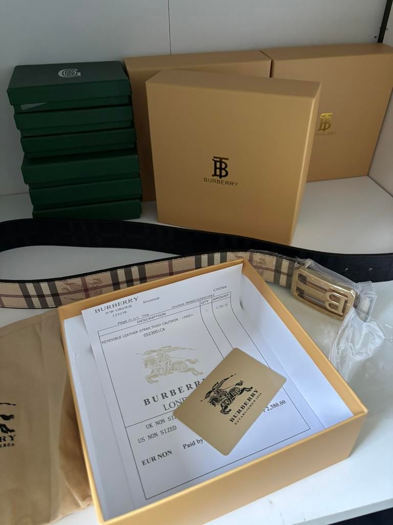 Burberry riem, Kleding | Heren, Riemen en Ceintuurs, Ophalen, Zo goed als nieuw