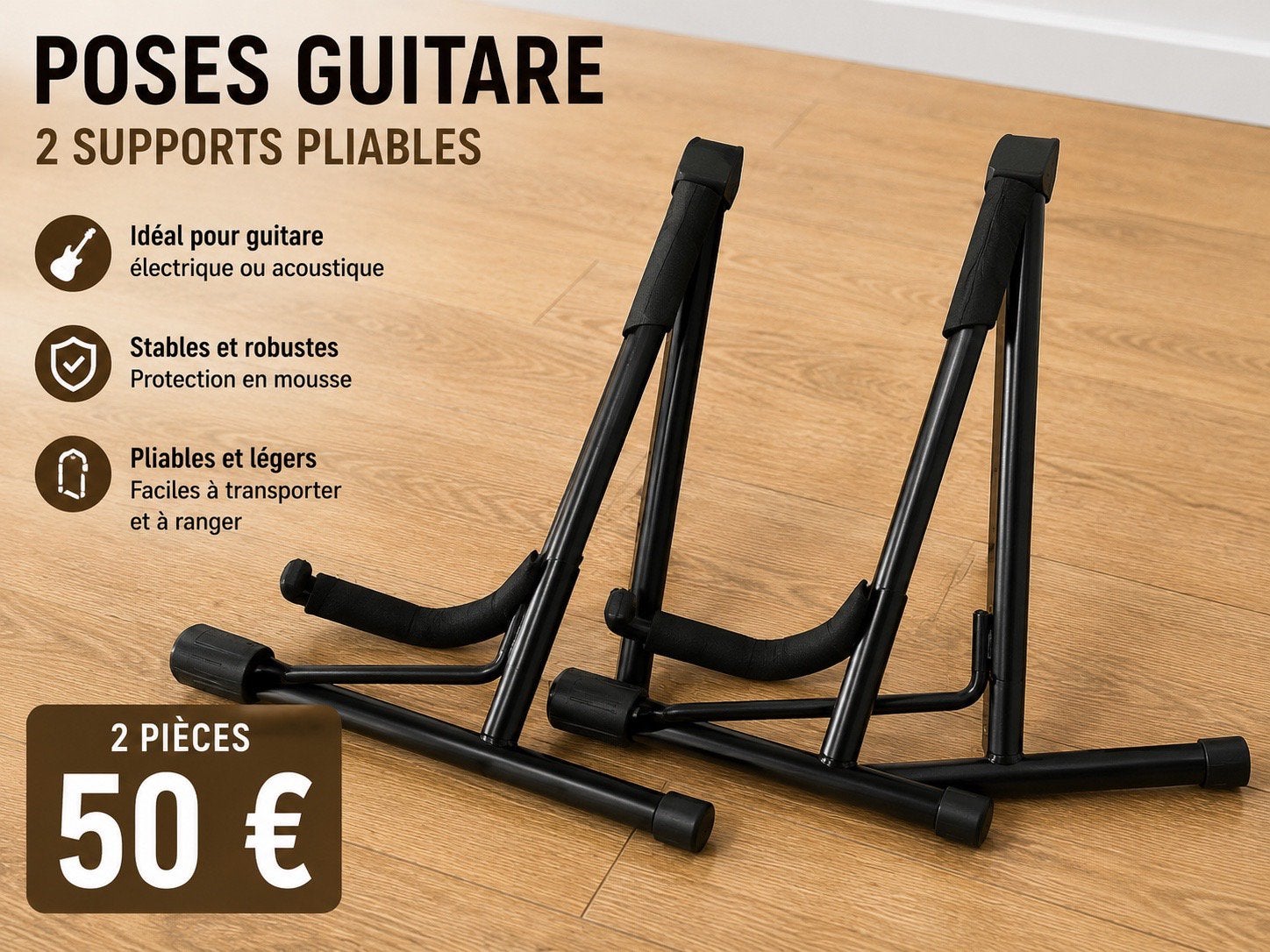 Poses guitare, Musique & Instruments, Pieds, Enlèvement, Comme neuf, Guitare