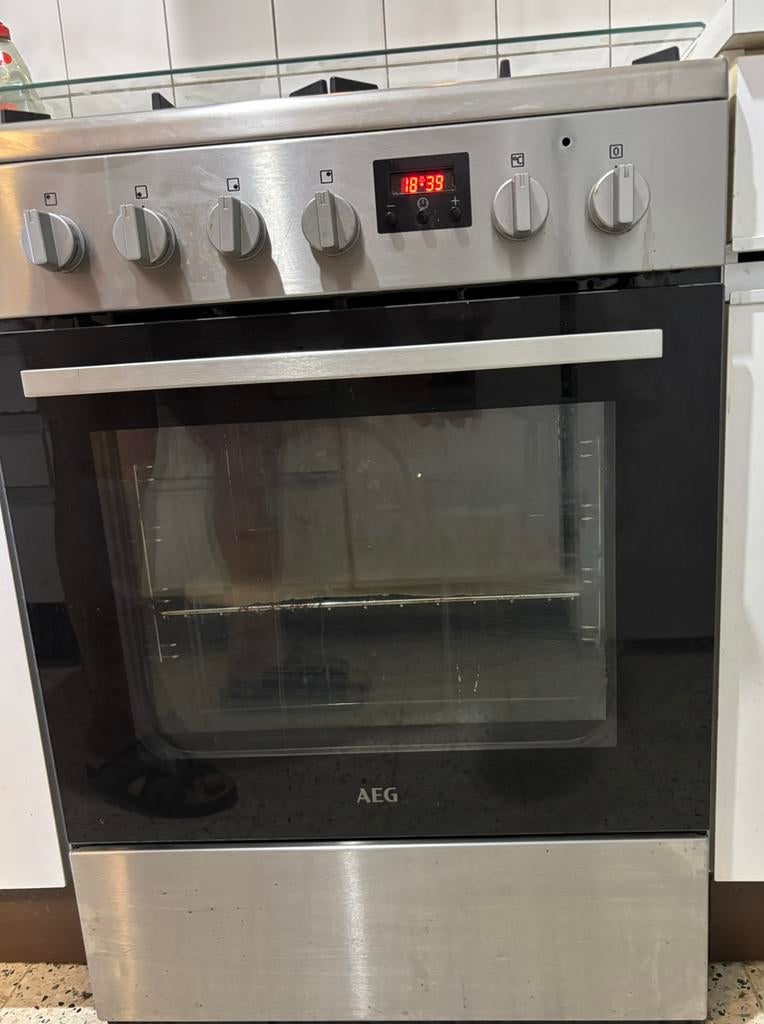 AEG kookfornuis combine boven gas oven elektrisch, Ophalen, Gebruikt, 60 cm of meer, 4 kookzones